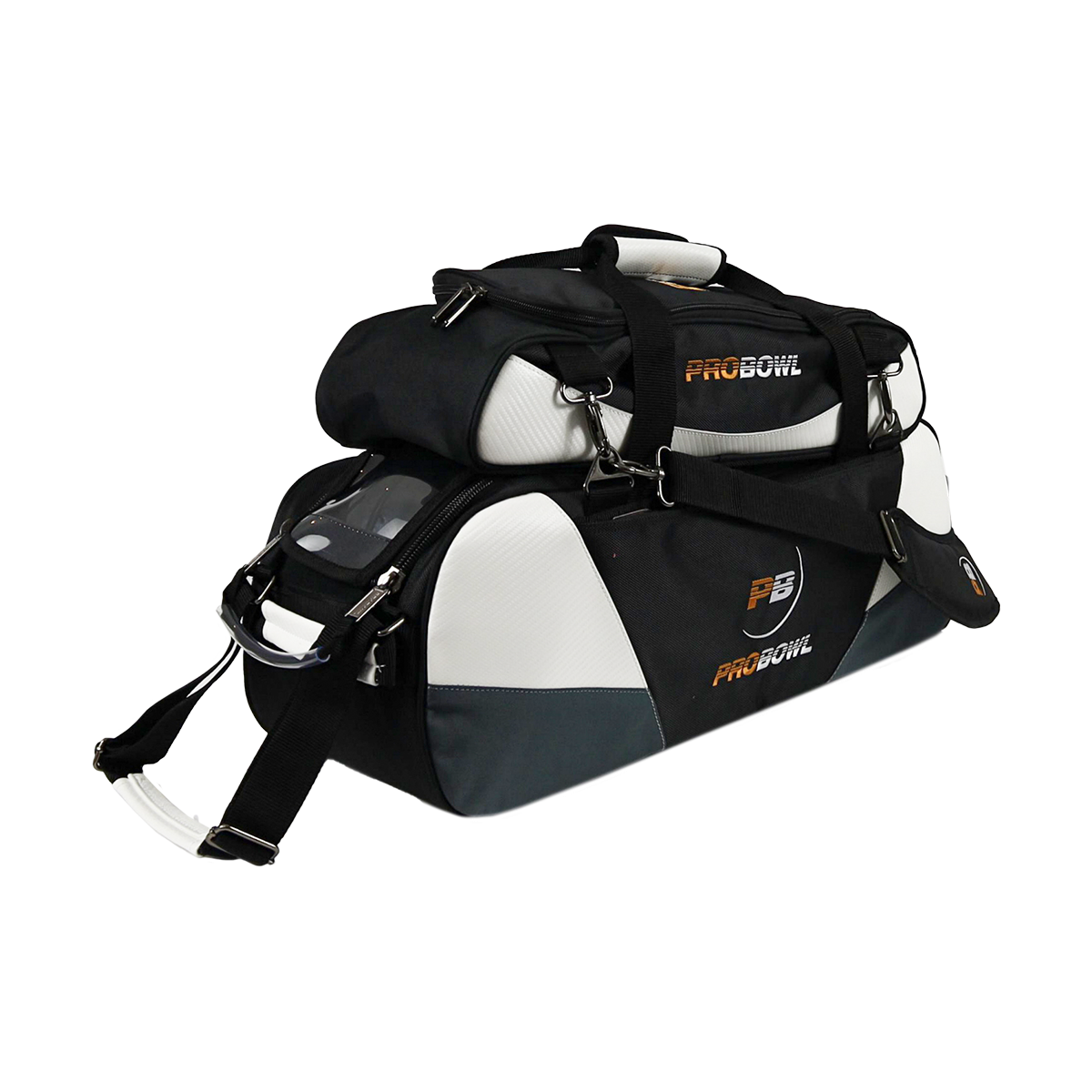 PROBOWL DELUXE 3-BALL TOTE W/ SHOE BAG BLACK/CARBON WHITE