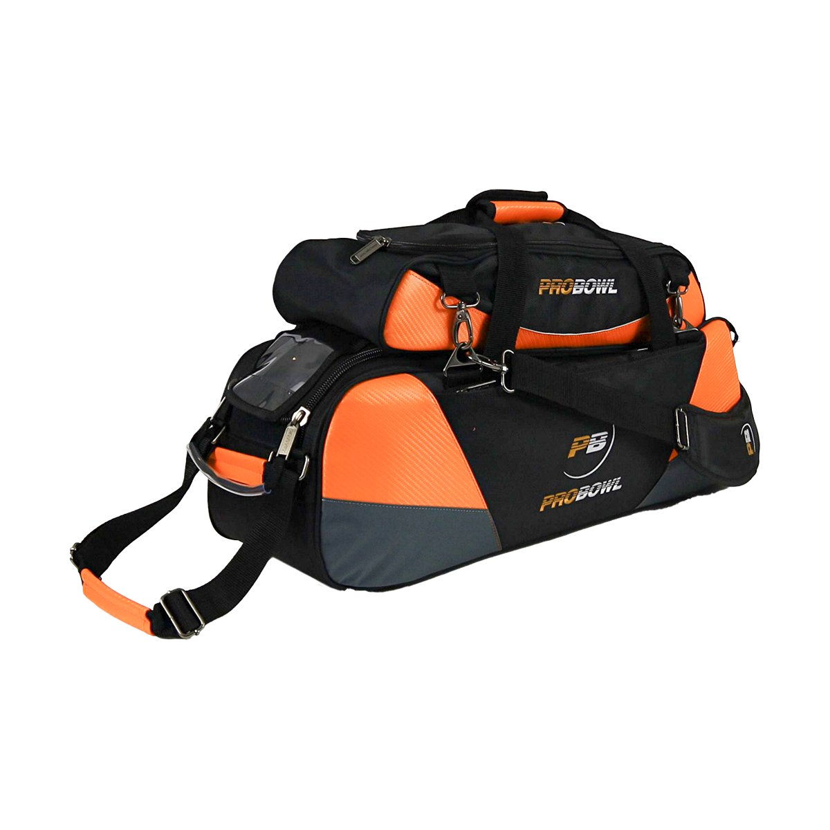 PROBOWL DELUXE 3-BALL TOTE DLX W/ SHOE BAG BLACK/CARBON ORANGE