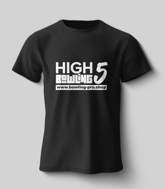 High 5 Bowling T-Shirt – 100 % Baumwolle, schwarz